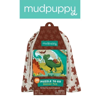 Mudpuppy Puzzle podróżne w woreczku Park dinozaurów 36 elementów 3+