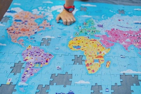 Puzzle edukacyjne z figurkami 3D Cuda świata 350 elementów 7 +, Janod