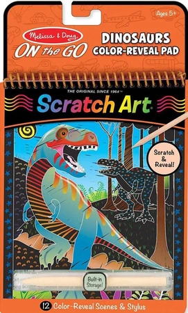 Zdrapka Scratch Art Dinozaury zeszyt do wydrapywania 40514-Melissa & Doug, zestawy artystyczne