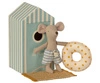 MAILEG Myszka Młodszy brat z kabiną plażową - Beach mice, Little brother in Cabin de Plage