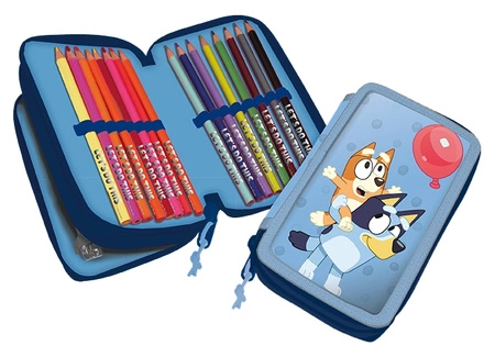 Piórnik 2-komorowy z wyposażeniem Bluey 48208516