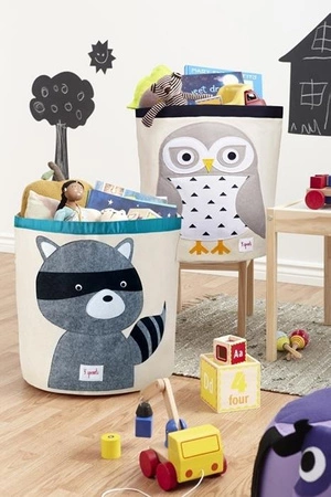 3 Sprouts Kosz Na Zabawki Sowa White