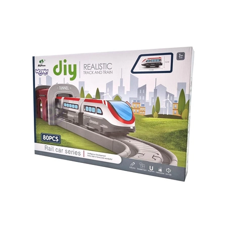 WOOPIE Kolejka Elektryczna Tor Most Tunel 80 el.