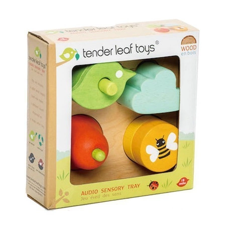 Drewniana zabawka sensoryczna - Ogród - kształty i dźwięki, Tender Leaf Toys