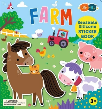 Naklejki silikonowe z książeczką farma