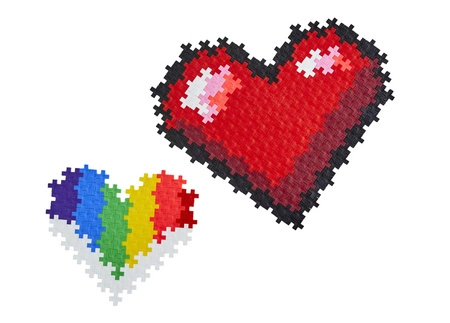 Plus-Plus Mini, Puzzle po numerach 250 szt - 2 Serca