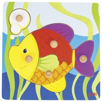 Kolorowa rybka, układanka z uchwytami, goki