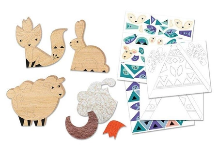 Auzou Zestaw do dekorowania Drewniane zwierzątka 91629