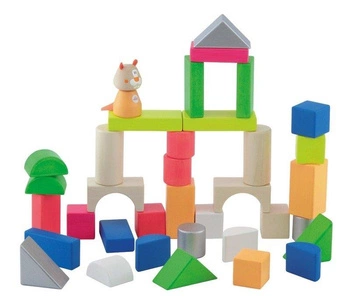 Klocki drewniane dla najmłodszych Benny i jego dom 83037-Sevi, zabawki kreatywne