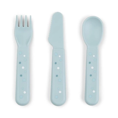 Done by Deer Sztućce dla Dziecka Foodie Happy Dots Blue