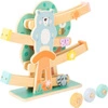 Drewniany tor zjeżdżalnia Pastelowe drzewo Miś i przyjaciele 11473-Small Foot, tory na kulki dla dzieci