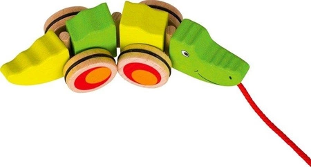 Drewniana zabawka do ciągnięcia Krokodylek Goki