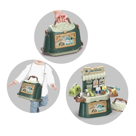 WOOPIE Przenośny Sklep Zoologiczny Walizka 3w1 Torba 23 el.