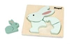 Puzzle drewniane Króliczek z młodymi