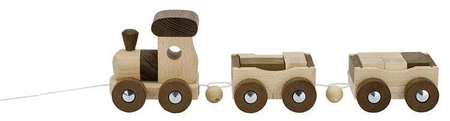 Drewniany pociąg z klockami Amsterdam expres 55921-goki, zabawka na sznurku