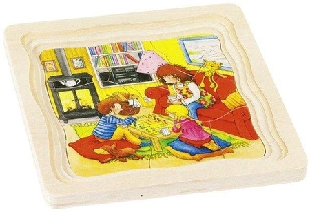 Mój dzień, układanka drewniana - warstwowa, goki - układanki dla dzieci