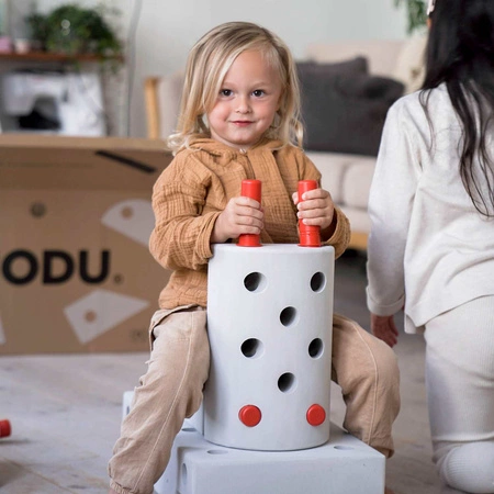 MODU Curiosity kit 4in1 - Kreatywne klocki rozwijające motorykę dużą, czerwony