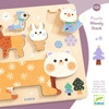 Drewniane puzzle ZWIERZĄTKA ZIMĄ  DJ01090