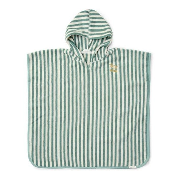 Little Dutch Poncho plażowe Seashells and Stripes Surf Blue