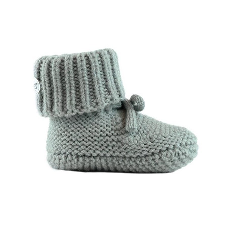 Lodger Buciki niechodki z wełny merino 100% miętowe Silk 6-12 m