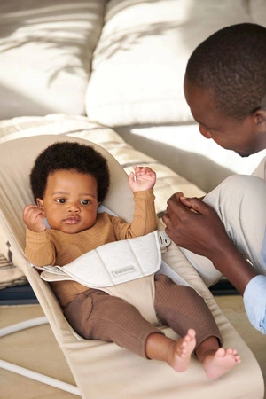 BABYBJORN - leżaczek BALANCE SOFT COTTON/JERSEY - Beż/Szary