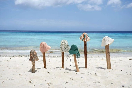 Lassig Dwustronny kapelusz przeciwsłoneczny UV80 Splash & Fun Fale pink/nature, rozm. 46/49