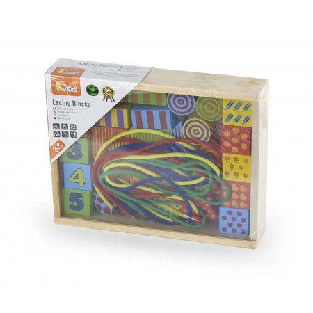 Drewniane Klocki Edukacyjne do nawlekania Nawlekanka dla dzieci Viga Toys Montessori