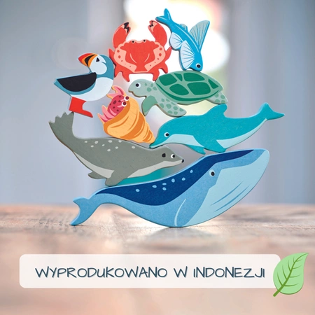 Drewniane figurki do zabawy - zwierzęta morskie, Tender Leaf Toys
