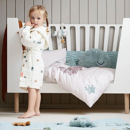 Done by Deer Ochraniacz do Łóżeczka Pikowany Waves Powder