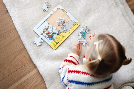 Drewniane puzzle układane w ramce 15 szt Pippi
