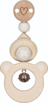 Drewniana zawieszka z dzwoneczkiem Miś 65215-Goki Baby, akcesoria dla niemowląt