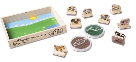 Stempelki Mój pierwszy drewniany zestaw pieczątek Zwierzęta na farmie Melissa and Doug 12390-MD
