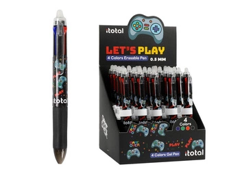 Display 25 szt. Let's play Długopis 4-kolorowy zmazywalny 0.5mm