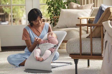 BABYBJORN - leżaczek BLISS WOVEN - Jasny szary melanż