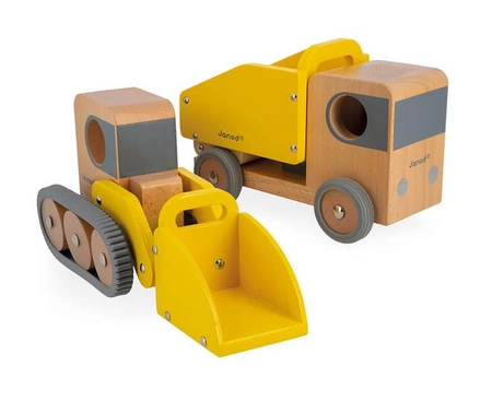 Wywrotka i spychacz drewniane Bolid 2+, Janod