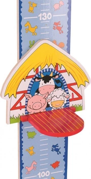 Wesoła farma, drewniana miarka wzrostu, goki