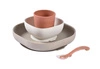 Beaba Komplet naczyń z silikonu z przyssawką Terracotta