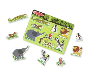 Drewniana układanka z dźwiękiem zwierząt ZOO Melissa & Doug 10727