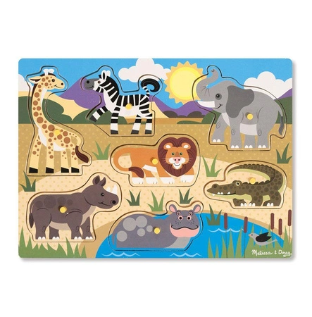 Drewniane puzzle – układanka – Zwierzęta safari