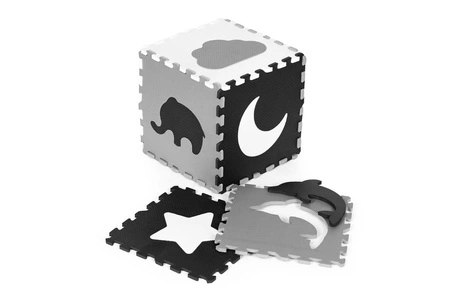 Mata piankowa z płotkiem puzzle suchy basen 25 elementów ECOTOYS