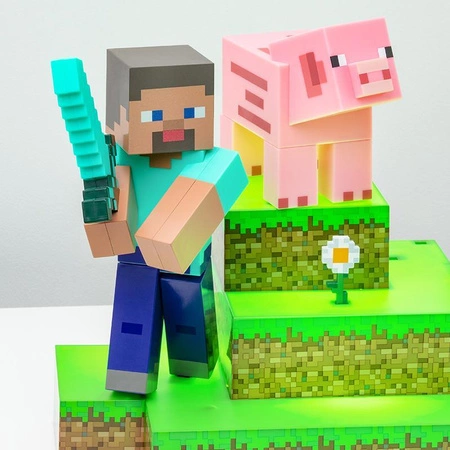 Lampka - diorama Minecraft Steve (wysokość: 30 cm)