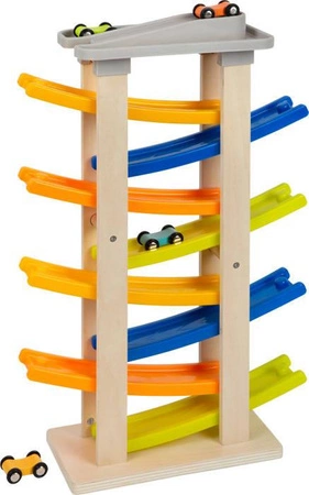 Duży tor wyścigowy z parkingiem XL 11963- Small foot, zjeżdżalnia dla dzieci