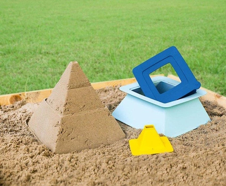 QUUT Zestaw 3 foremek do piasku Piramida Pira Vintage Blue + Deep Blue + Mellow Yellow