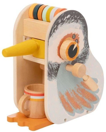 Early Birds drewniany ekspres do kawy z akcesoriami 160260-Manhattan Toy, mała kuchnia dla dzieci