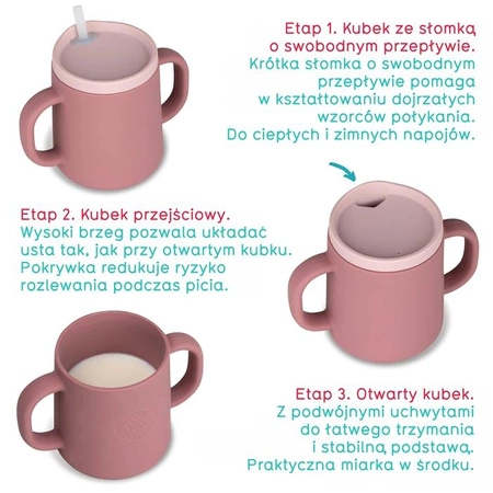 Tum Tum Kubek Treningowy 3-etapowy 180ml Pink