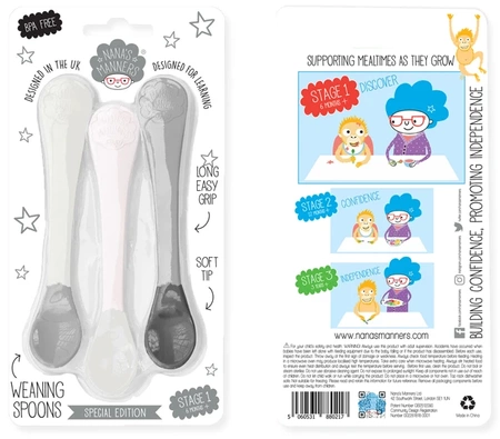 Nana's Manners ETAP 1 Zestaw 3 łyżeczek, mono