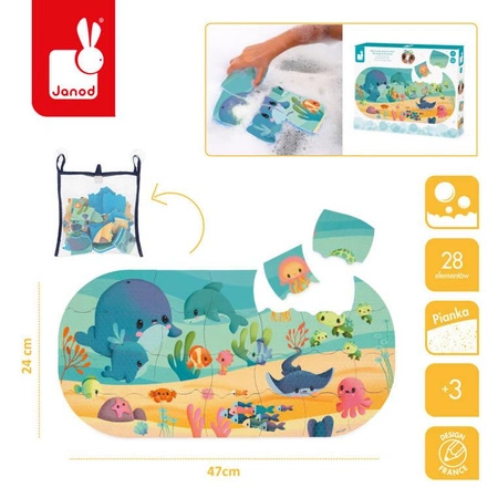 Puzzle do kąpieli Ocean 28 elementów 3+, Janod