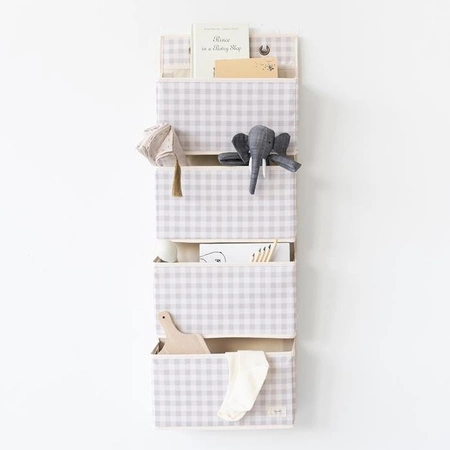 3 Sprouts Organizer Na Drzwi Wiszący Gingham Beige