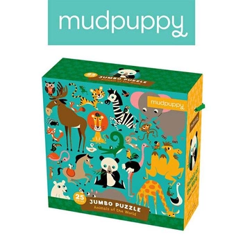 Mudpuppy Puzzle podłogowe Jumbo Zwierzęta Świata 25 elementów 2+