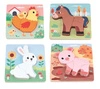 Zestaw 4 układanek drewnianych Farma